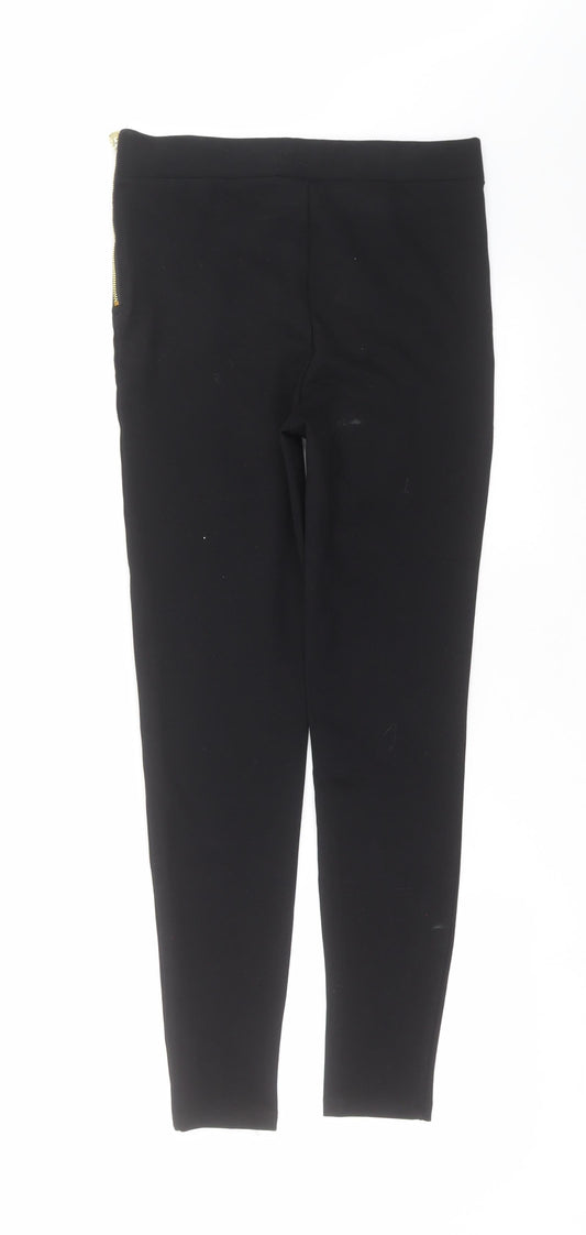 Womens UK Size 10 Papaya Extra-Slim Fit Black Trousers