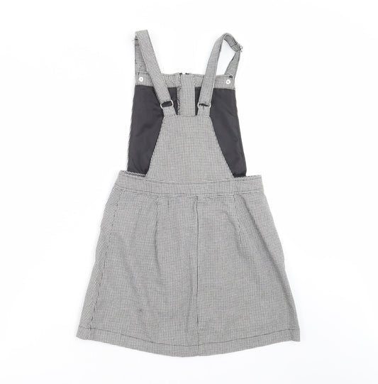 Divided by H&M Womens Grey Houndstooth Pinafore/Dungaree Dress Size 6