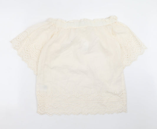 Womens UK Size 8 H&M Ivory Basic Blouse