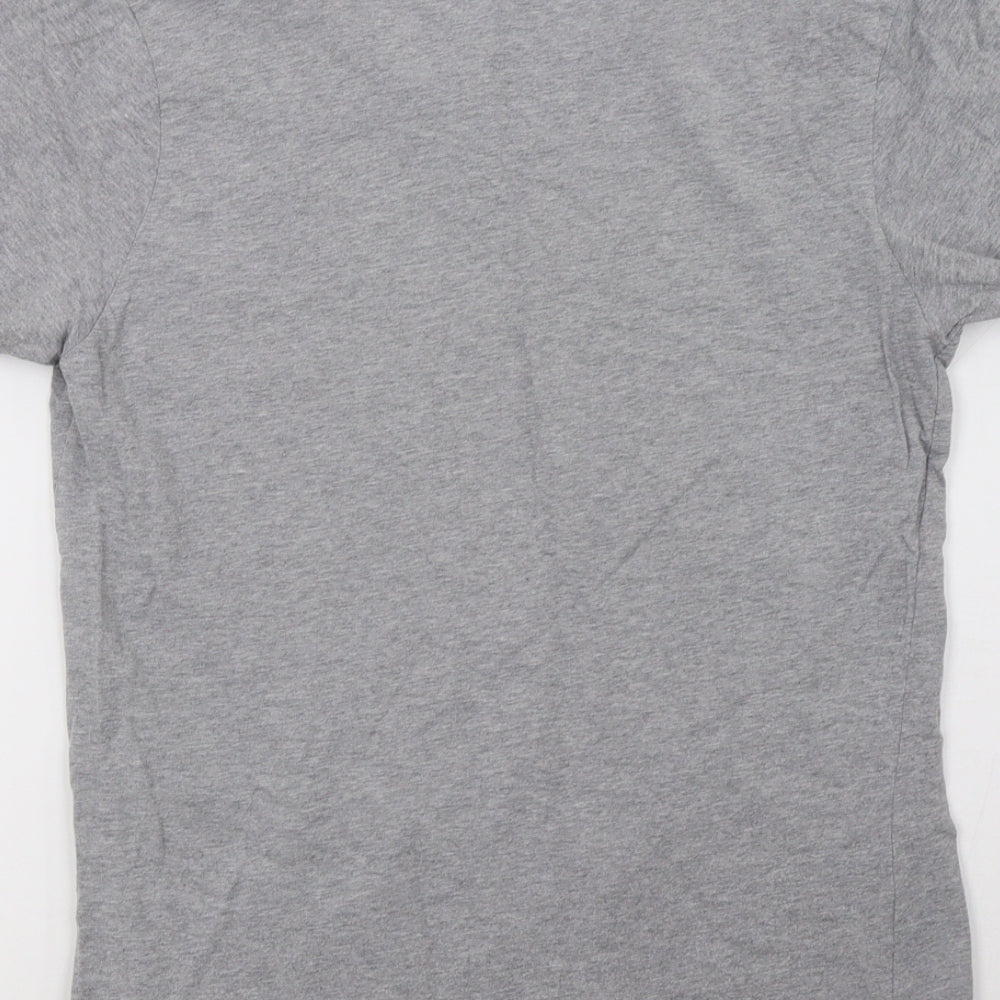 Womens UK Size M earth positive Grey Basic T-Shirt