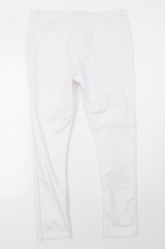 Peacocks Womens White Straight Jeans Size 12 L30 in