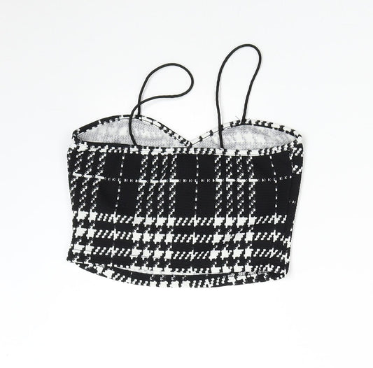 SheIn Womens Black Geometric Cropped Tank Size XS