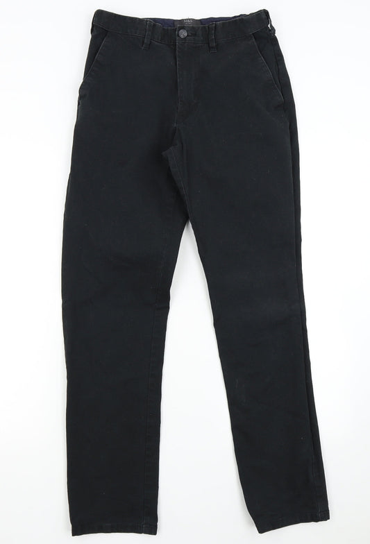 Additional front view of Marks & Spencer women’s black straight jeans, size UK 30, 33-inch leg