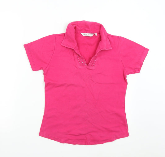 Womens UK Size S EWM Pink Basic Polo