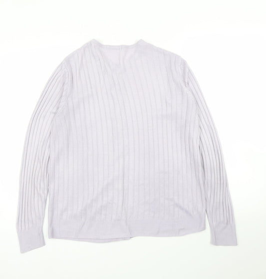 Womens UK Size M M&S Purple Cardigan Jumper
