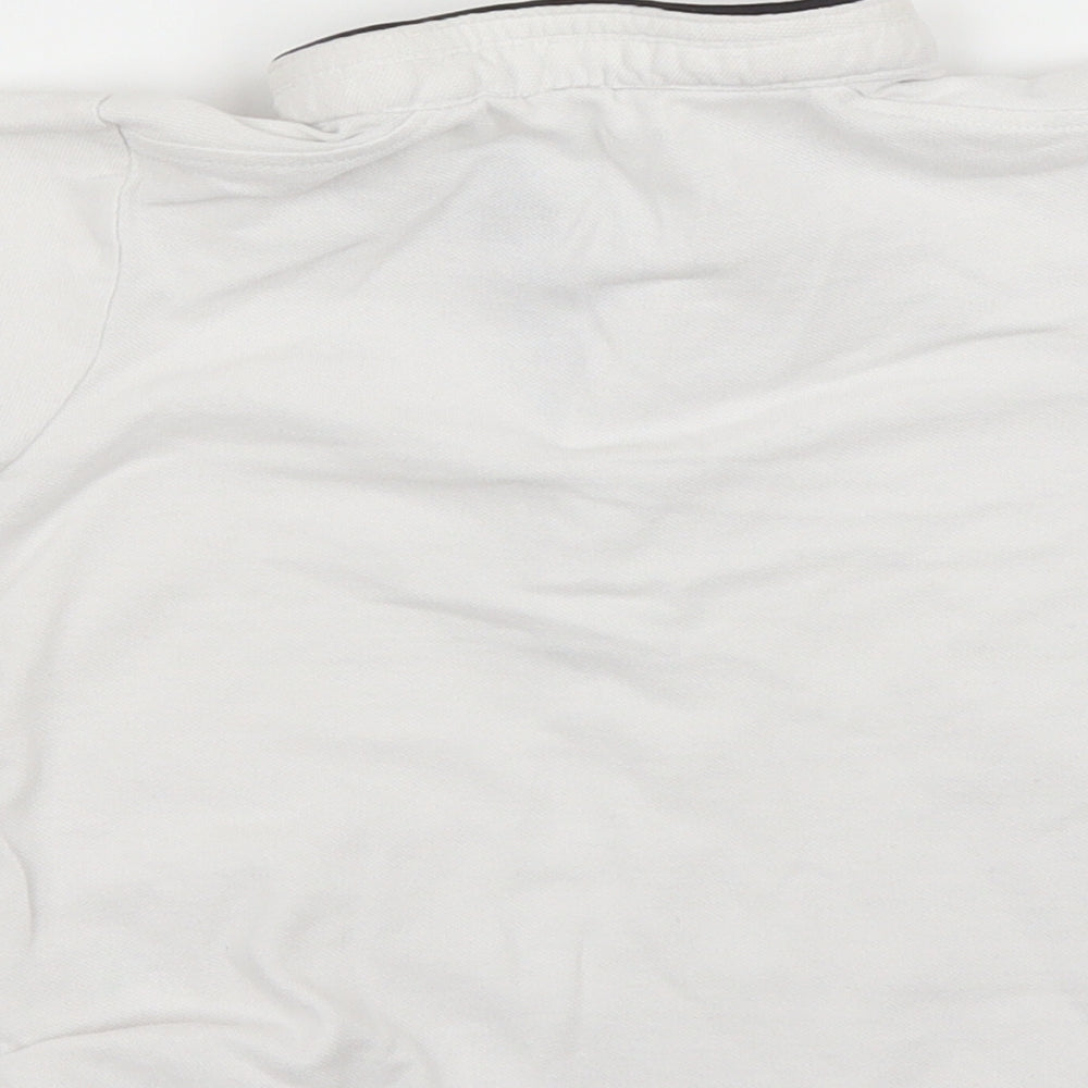 Brand and care label for Matalan boys’ white basic polo, size 3, years