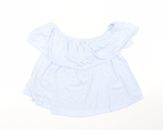 Womens UK Size 6 Topshop Blue Basic Blouse