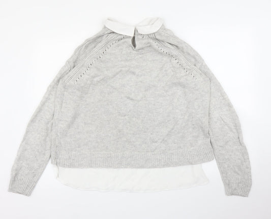 Womens UK Size 16 M&Co Grey Pullover Jumper