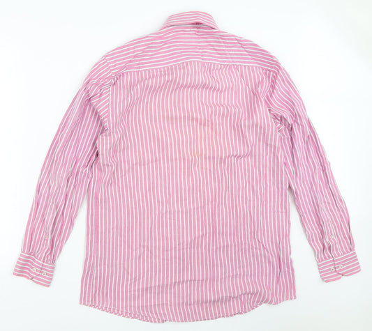 Taylor & Wright Mens Pink Striped Button-Up Size 15.5