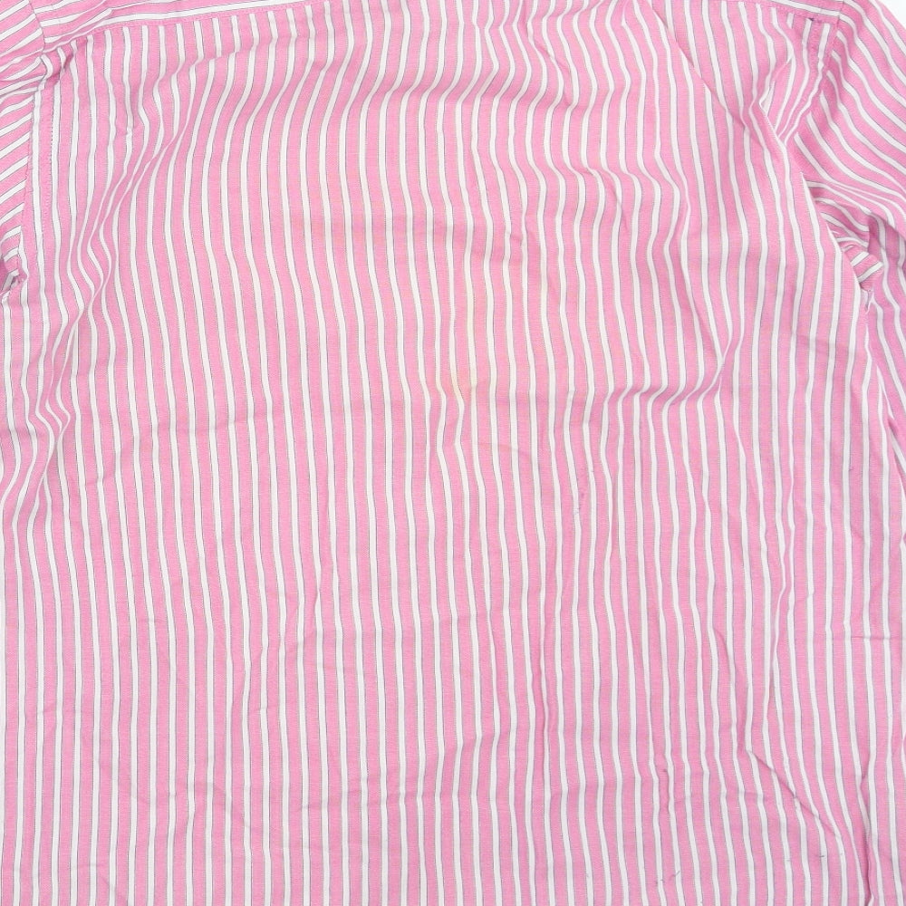 Taylor & Wright Mens Pink Striped Button-Up Size 15.5