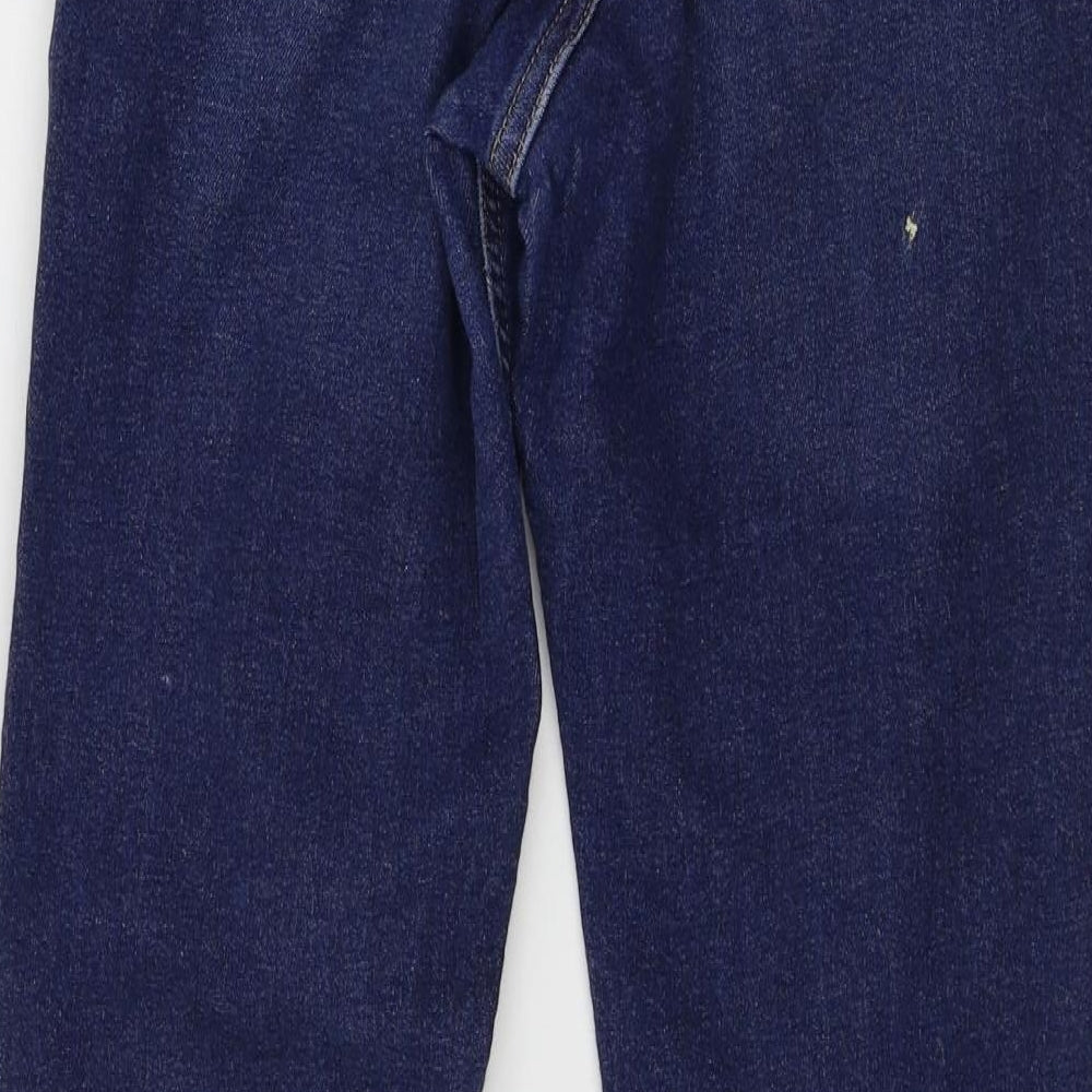 Brand and care label for Topshop women’s blue skinny jeans, size UK 28, in, 27-inch leg