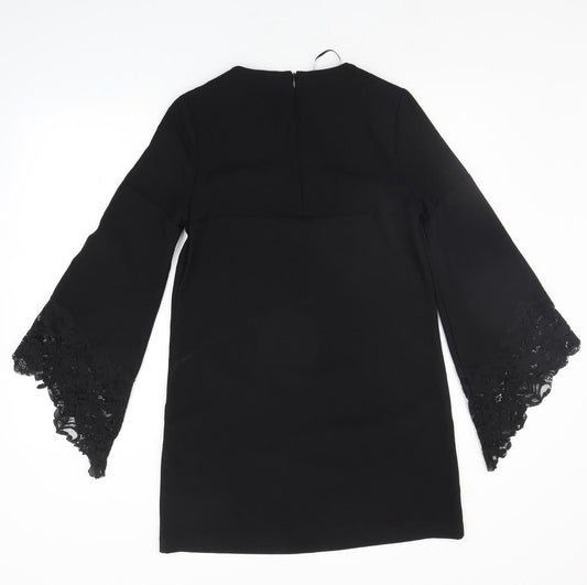 Zara Womens Black Houndstooth A-Line Size XS