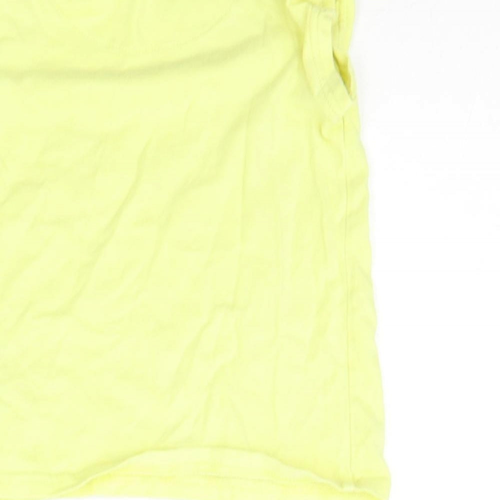 Marks and Spencer Girls Yellow Geometric Basic T-Shirt Size 3-4 Years