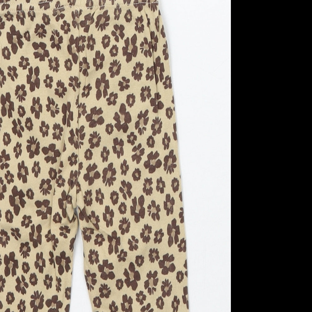 Carters Girls Brown Animal Print Capri Leggings Size 6-9 Months