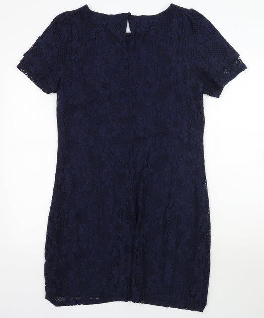 Dorothy Perkins Womens Blue Floral A-Line Size 14