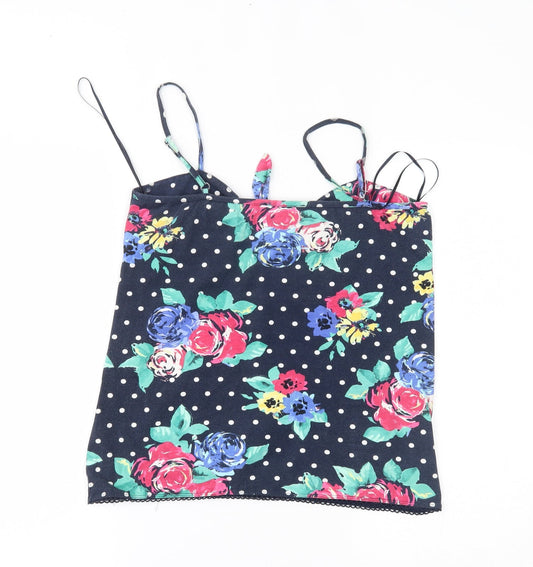 George Womens Blue Polka Dot Camisole Tank Size 14