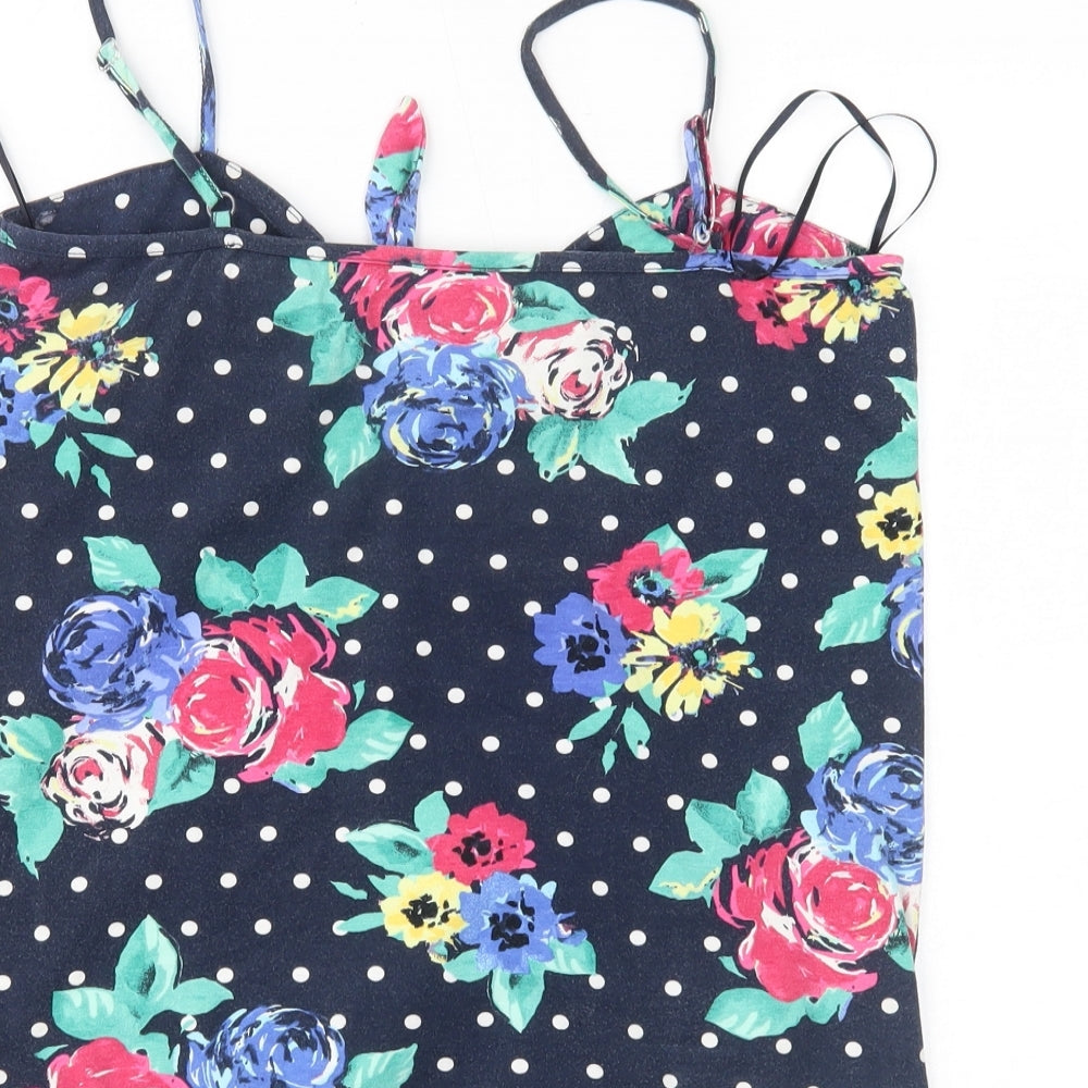 George Womens Blue Polka Dot Camisole Tank Size 14