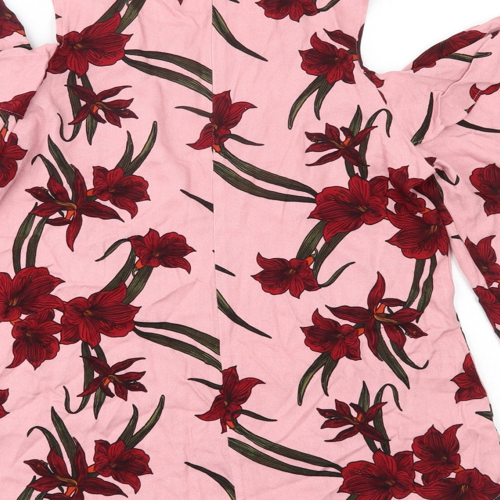 Womens UK Size M JustFab Pink Basic Blouse