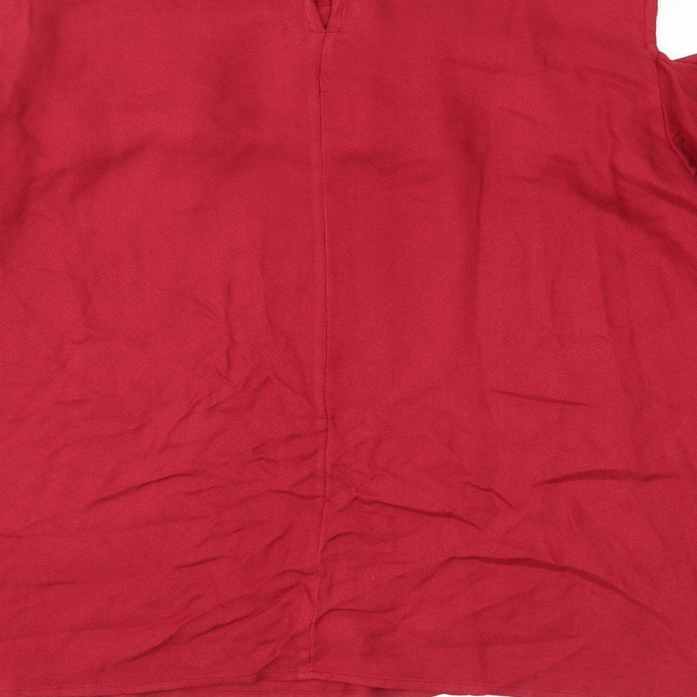 Avon Womens Red Basic Blouse Size 14