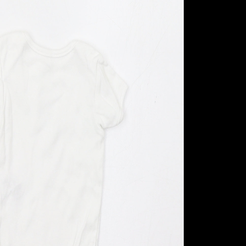 Brand and care label for George Baby White Romper One-Piece, size 0-3, Months - Bunny & Bear
