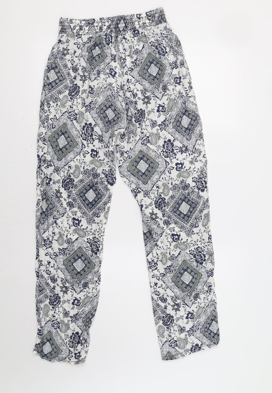 Womens UK Size S YAYA Regular Fit Blue Trousers