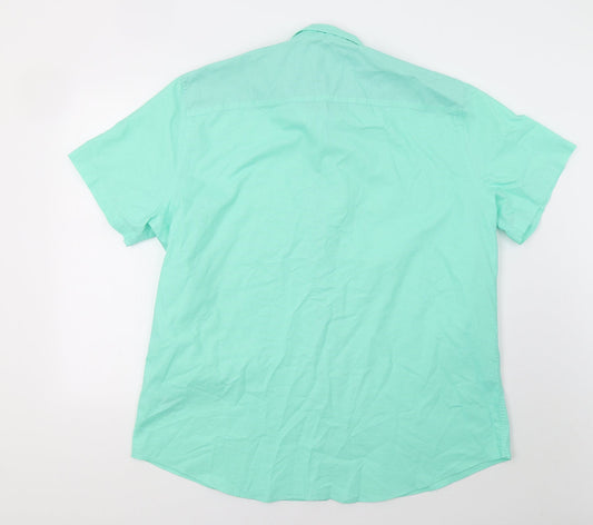 F&F Mens Green Button-Up Size 2XL