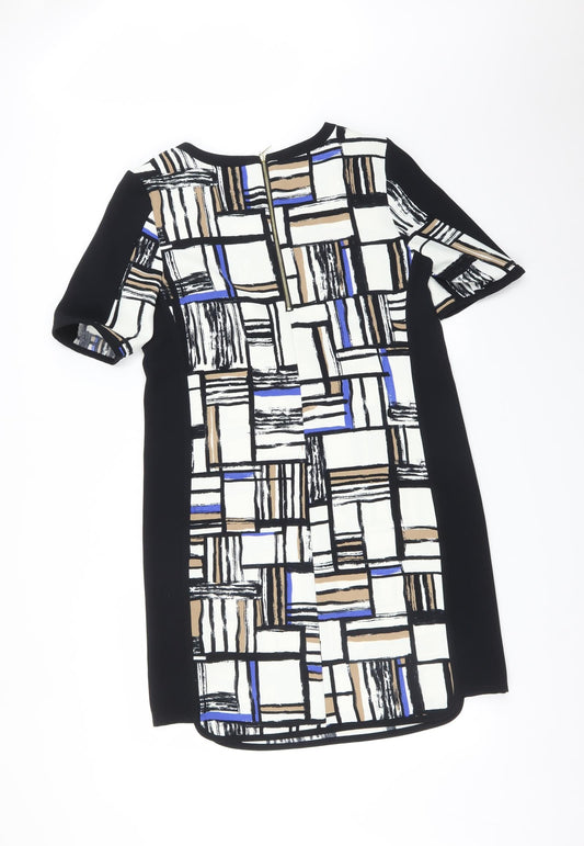 Back view of Marks & Spencer women’s multicoloured check a-line, size UK 12