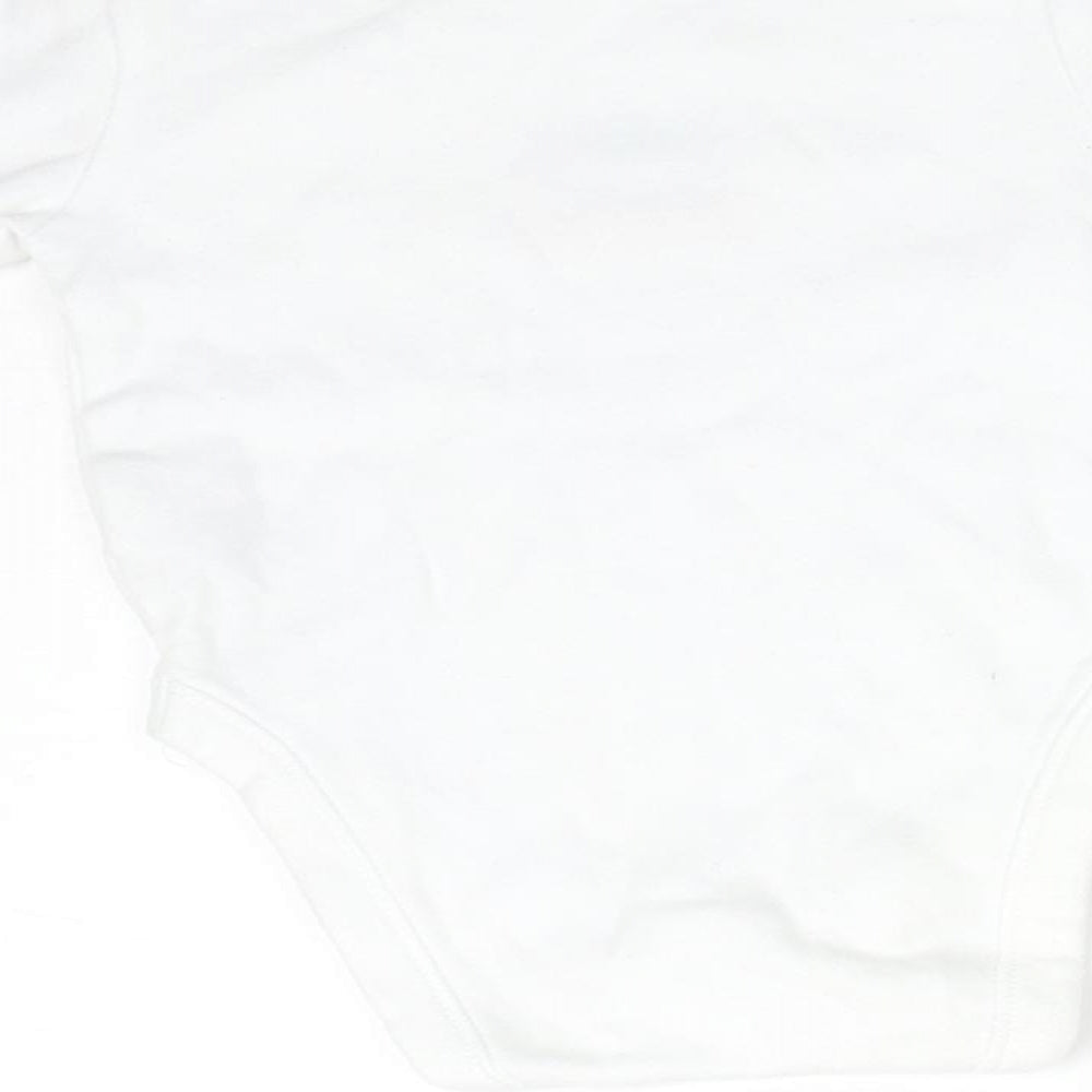 Brand and care label for Primark Baby White Babygrow One-Piece, size 3-6, Months - DADDY'S LITTLE MONSTER