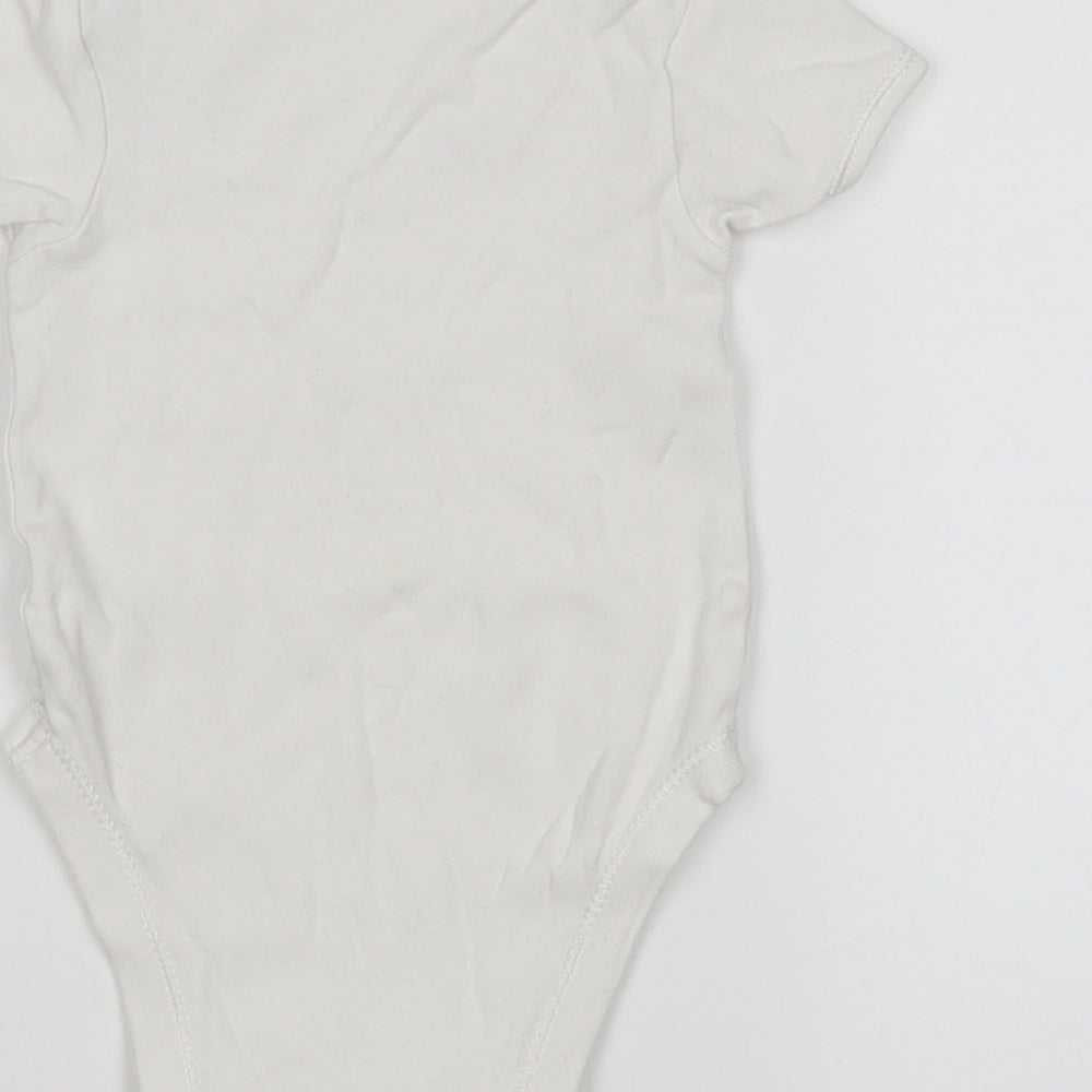 Brand and care label for George Baby White Leotard One-Piece, size 3-6, Months