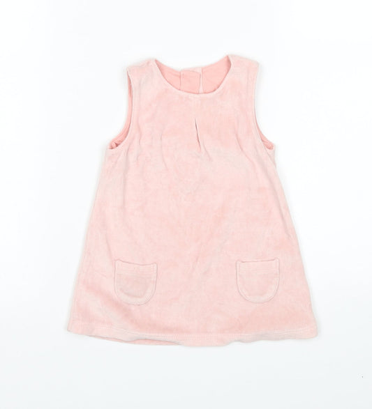 M&S Girls Pink Pinafore/Dungaree Dress Size 3-6 Months