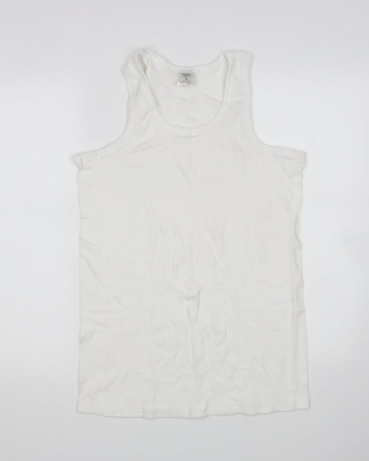 Mens UK Size M Preworn White Tank