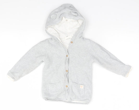 PURE Collection Baby Grey Cardigan Jumper Size 18-24 Months