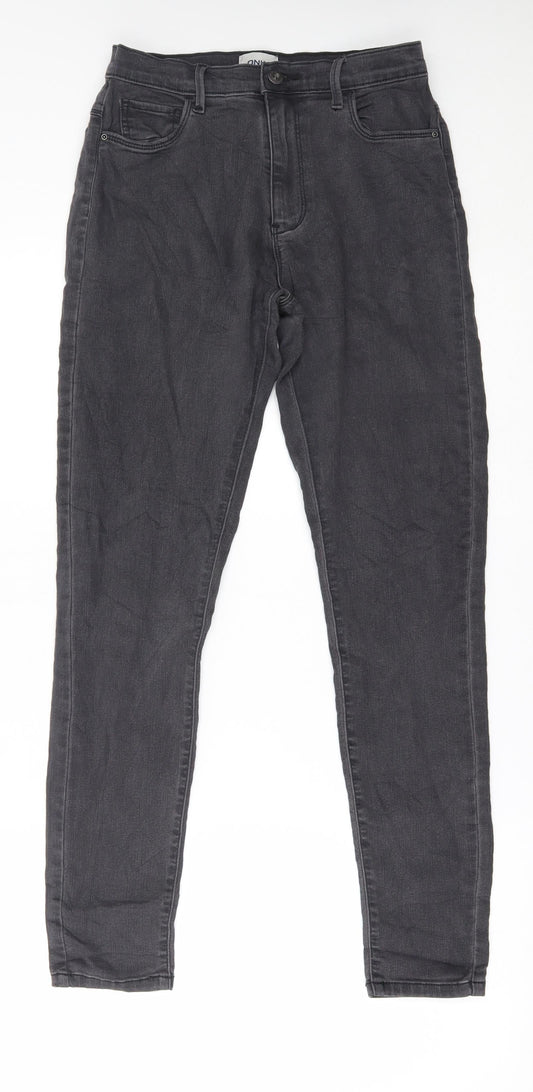 Additional front view of Only women’s grey denim skinny jeans, size M, 29-inch leg
