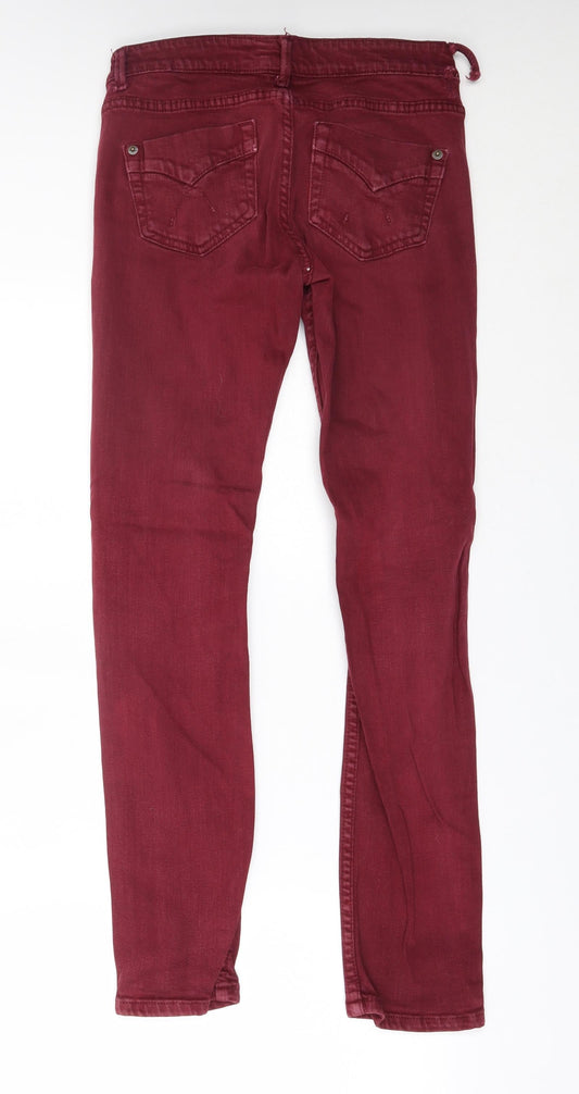 Topshop Womens Red Skinny Jeans Size 26 in L30 in