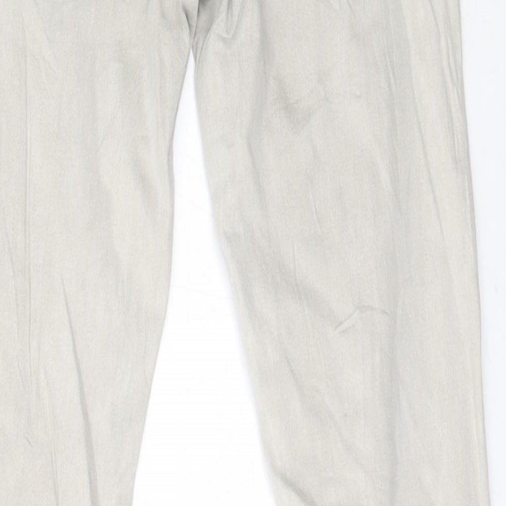 Womens UK Size XS Preworn Regular Fit Skinny Beige Jeans