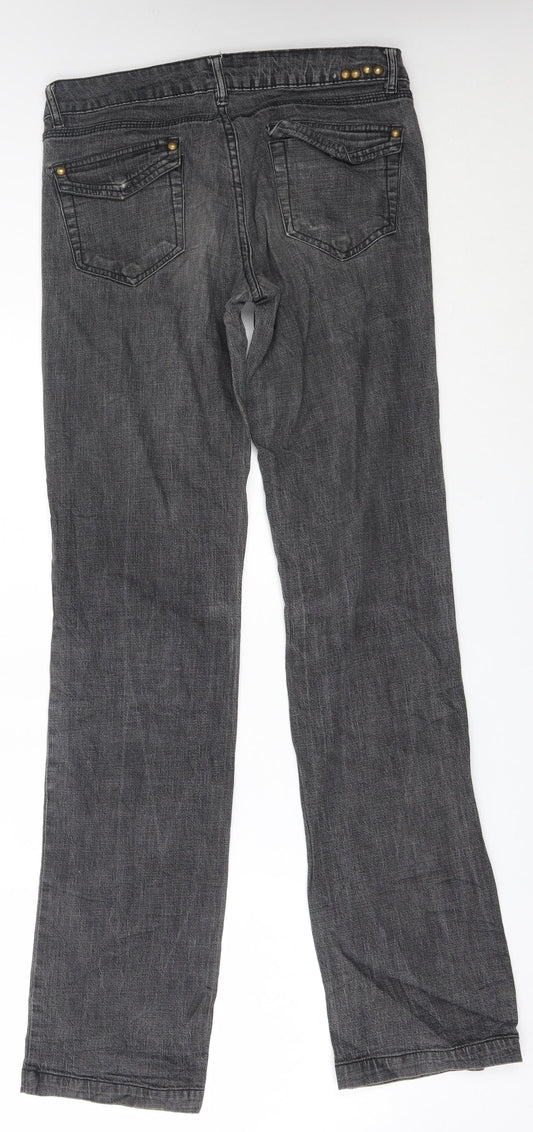 calliope Womens Grey Straight Jeans Size M L32 in