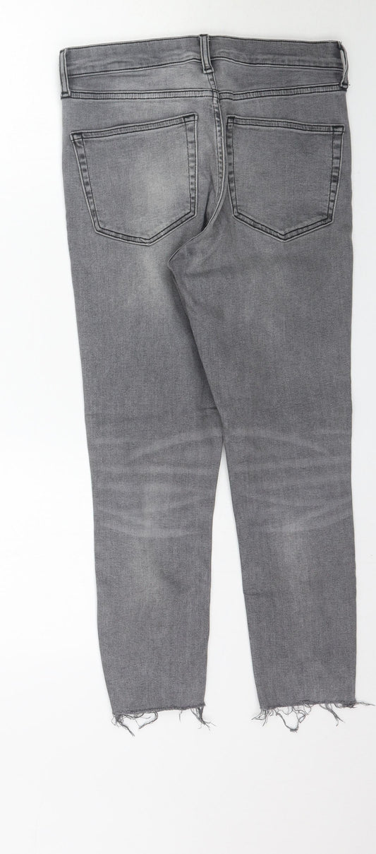 Topshop Womens Grey Denim Skinny Jeans Size 28 L24 in