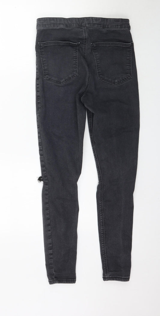 Topshop Womens Black Denim Skinny Jeans Size 32 L28 in