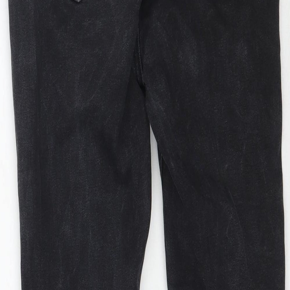 Brand and care label for Denim Co. women’s black denim skinny jeans, size UK 4, 25-inch leg