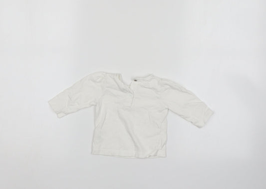 Preworn Girls White Pullover Jumper Size 0-3 Months