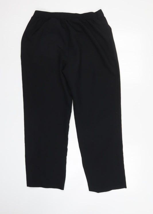M&S Womens Black Trousers Size 14 L28 in