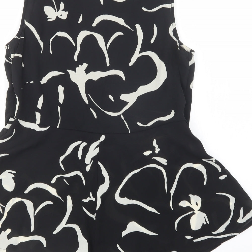 Womens UK Size L VERO MODA Black Basic T-Shirt