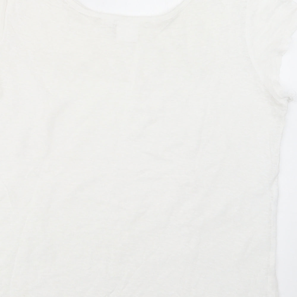 Brand and care label for In Wear women’s white basic t-shirt, size S
