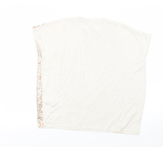 Warehouse Womens Beige Basic T-Shirt Size 14