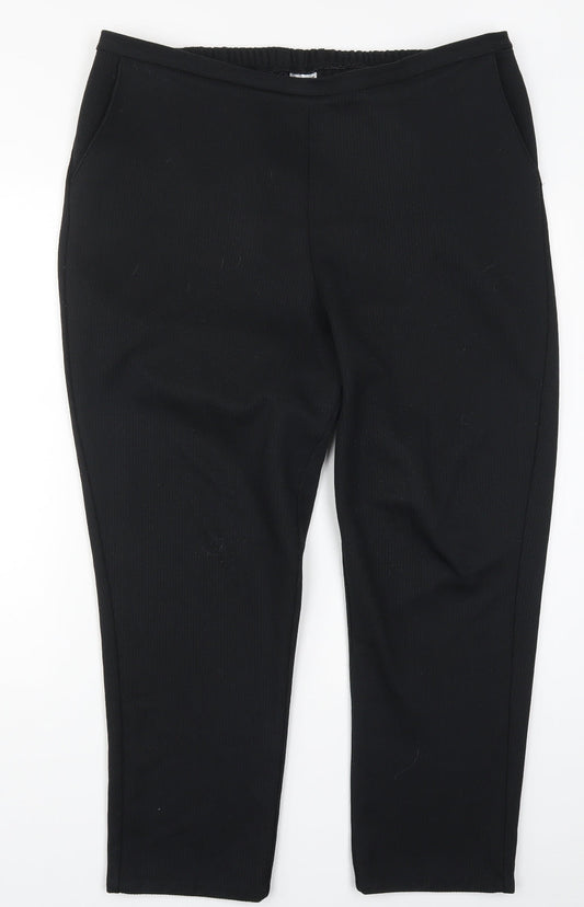 Womens UK Size 38 in Damart Regular Fit Black Trousers