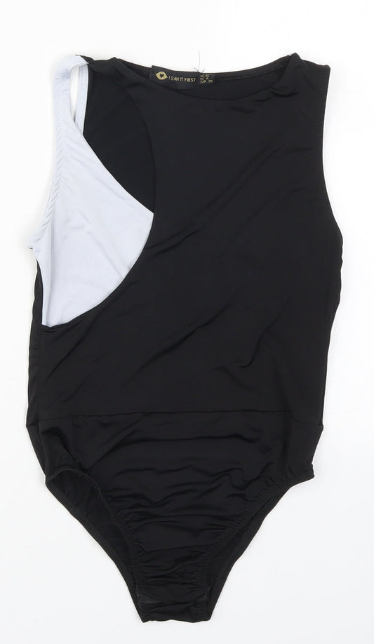 Womens UK Size 8 I SAW IT FIRST One-Piece Black Bodysuit