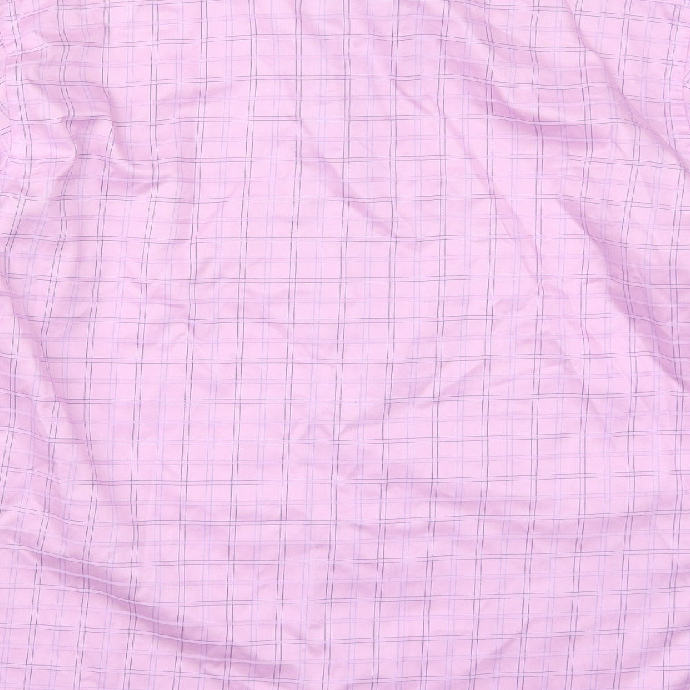 Zona Mens Pink Check Button-Up Size 15.5