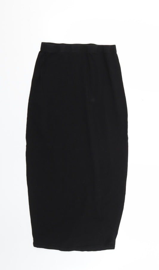PRETTYLITTLETHING Womens Black Straight & Pencil Skirt Size 10