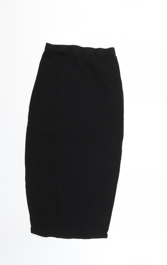 PRETTYLITTLETHING Womens Black Straight & Pencil Skirt Size 10