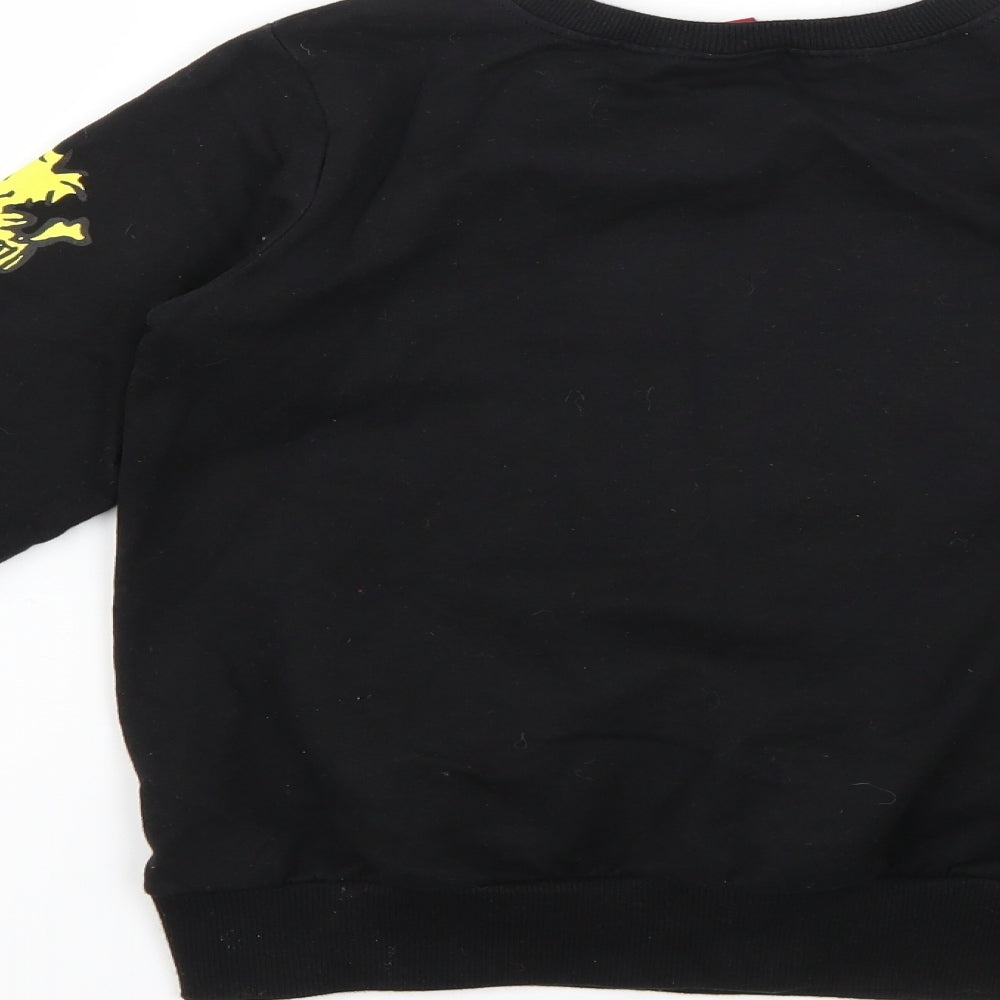 Brand and care label for Next girls’ black jumper, size 9, years